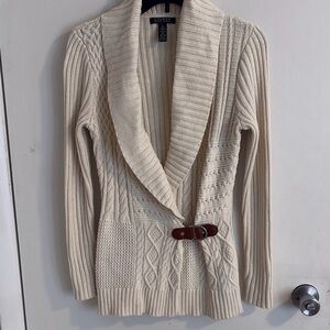 Ralph Lauren Beige Cable Knit Sweater